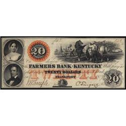 Frankfort, KY. The Farmers Bank of Kentucky. $20.