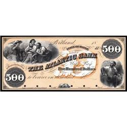 Portland, ME The Atlantic Bank. PR. $500. AU55EPQ