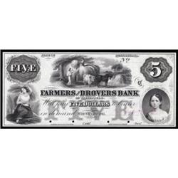 Waynesburg, PA. Farmers & Drovers Bank. Proof. $5
