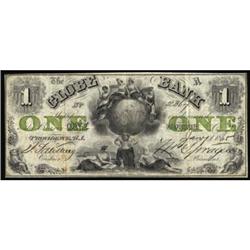 Providence, RI. The Globe Bank Jan. 1st, 1865. $1