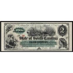 Columbia, SC. March 2, 1872. $2. Superb Gem New