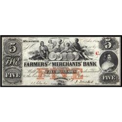 Memphis, TN. March 1, 1854. $5. CH AU58 EPQ