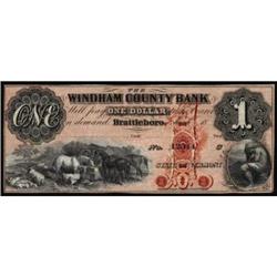 Brattleboro, VT. The Windham County Bank. $1.