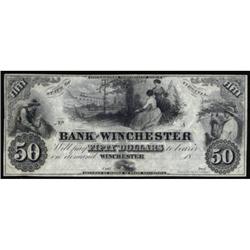 Winchester, VA. Bank of Winchester. $50. AU55EPQ