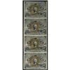 Image 1 : Fr 1232. 5 Cents Second Issue Uncut Strip of Four
