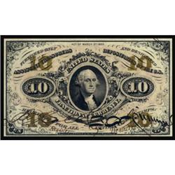 Fr 1253. 10 Cents. 3rd Issue Hand Signed Red Back