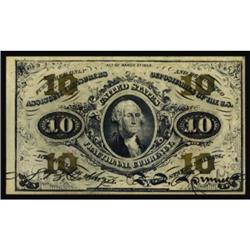 Fr 1255. 10 Cents. Third Issue. CH AU58.