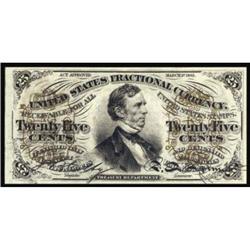 Fr 1295. 25 Cents. 3rd Issue. Green Back.