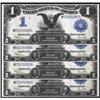 Image 1 : Lot of (4) Fr 236 1899 $1 Silver Certs. Cut Sheet