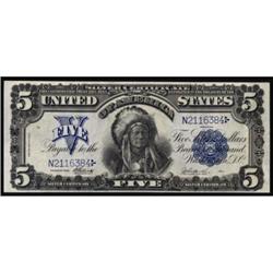 Fr 279. 1899 $5 Silver Cert. PCGS About New 50.