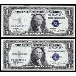 Lot of (2) Fr 1611 1935B $1 Silver Certs. CH UNC