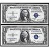 Image 1 : Lot of (2) Fr 1611 1935B $1 Silver Certs. CH UNC