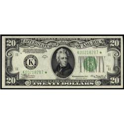 Fr 2055-K*. 1934A $20 Federal Reserve Star Note