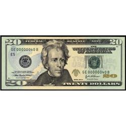 Fr 2091-E. 2004A $20 FRN. PCGS Gem New 65PPQ
