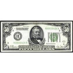 Fr 2101-H. 1928A $50 FRN. Gem UNC66EPQ