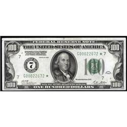 Fr 2150-G*. 1928 $100 Federal Reserve Star Note.