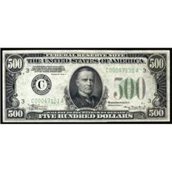 Fr 2202-C. 1934A $500 FRN. Mule. About New 50PPQ