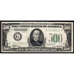 Fr 2202-G. 1934A $500 FRN. Mule. PCGS EF45.