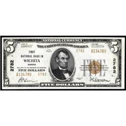 Wichita, KS. $5 1929 Ty. 2. FNB. Ch #2782.