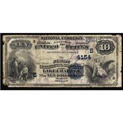 Lake Charles, LA. $10 1882. Ch#(S)4154. G-VG.