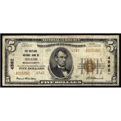 Adams, MA. $5 1929 Ty. 2. The Greylock NB