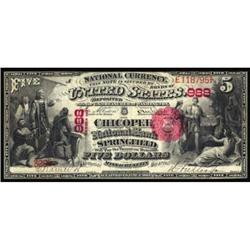 Springfield, MA. $5 1875. Fr 401. Charter #988.