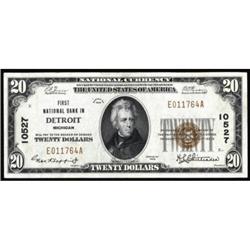 Detroit, MI. $20 1929 Ty. 1. FNB. Ch #10527