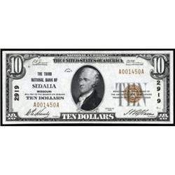 Sedalia, MO. $10 1929 Ty. 1 The Third NB Ch #2919