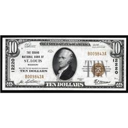 St. Louis, MO. $10 1929 T1. Charter #12220.