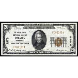 Omaha, NE. $20 1929 Ty. 1. Charter #2978. EF.