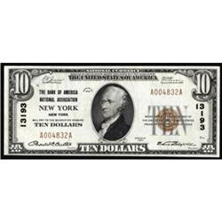 New York, NY. $10 1929 T1 Ch #13193. EF+.