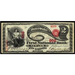 Newark, OH. $2 Original Series. Fr 387. Ch #858