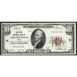 Youngstown, OH. $10 1929 Ty 1 The FNB. Charter #3