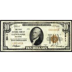 Cleveland, OK. $10 1929 Ty. 1. The FNB. Ch #5911