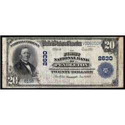 Pendleton, OR. $20 1902 Fr 660. Charter #2630. F