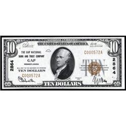 Gap, PA. $10 1929 Ty. 1. The Gap NB & TC Ch #2864