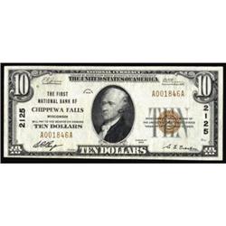 Chippewa Falls, WI $10 1929 Ty 1 The FNB Ch #2125