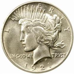 1921 Peace Silver $1. High Relief. MS65 (NGC)
