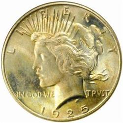 1925 Peace Silver $1. MS66 (NGC)