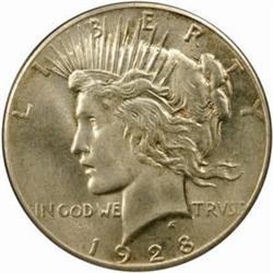 1928 Peace Silver $1. MS65 (PCGS)