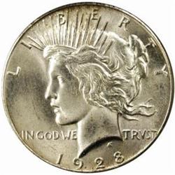1928 Peace Silver $1. MS64 (PCGS)