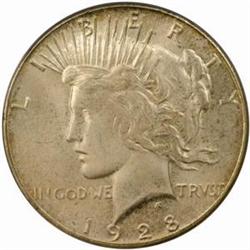 1928-S Peace Silver $1. MS64 (PCGS)