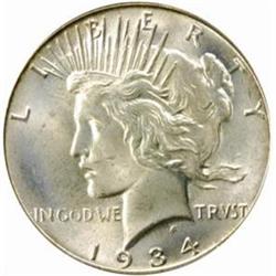 1934 Peace Silver $1. MS66 (PCGS)