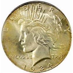 1934 Peace Silver $1. MS64 (PCGS)