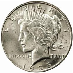 1935-S Peace Silver $1. MS64 (PCGS)