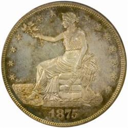 1875 Trade $1. Type I/II. PR64 (PCGS)
