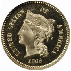 1868 Pattern Cent. Judd-608. PR68 CAM (NGC)