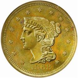 1868 Pattern Dime. Judd-648. PR64BN (PCGS)