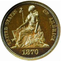 1870 Pattern Dime. Judd-833. PR64BN (NGC)