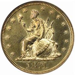 1871 Pattern Dime. Judd-1080. PR63 (NGC)